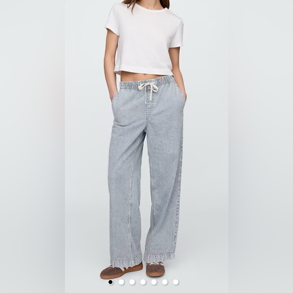 J. Crew Blue and White Striped Trousers